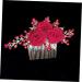 PLAFOPE Rose Hair Comb Hair Jewelry Comb Female Insert Comb Bridesmaid Hair Comb Rose Head Decor Hair Comb Clip Wedding Hair Comb Wedding Ceremony Decorations Hair Accessories Red Cloth - Buy Online on SooperMarket.com