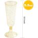 50 Pack Gold Glitter Plastic Champagne Flutes | 5.5 OZ | Disposable Glasses for Wedding & Party | Premium Toasting Flutes - Buy Online on SooperMarket.com