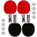 Premium 4 Player Ping Pong Paddle Set with 8 Professional Balls - Indoor-Outdoor Table Tennis Kit with Portable Storage Case - Buy Online on SooperMarket.com
