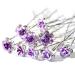 Frcolor 20pcs Wedding Bridal Rhinestone Hairpins | Beautiful Purple Crystal Flower Hair Accessories - Buy Online on SooperMarket.com
