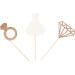 Unimall 24-Piece Glitter Bride Cupcake Toppers | Multicolored Wedding Dress Cake Decorations for Engagement & Bridal Shower - Buy Online on SooperMarket.com