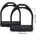 Buy Doact Iron Stirrups for Adults & Kids - Black Rubber & Plastic Medium Dressage Safety - Perfect for Young Equestrians - Buy Online on SooperMarket.com