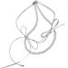OralGos Elegant Adjustable Necklace Double Layer Choker Leather Bow Stylish Chain Jewelry for Women Girls Silver