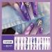 24Pcs Purple Rhinestone Long Coffin Press on Nails - Full Cover Acrylic Matte Artificial Luxury Nails for Women and Girls - Buy Online on SooperMarket.com