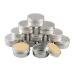 Basic packing 24 pieces 50ml silver empty round aluminum socket with screw cap aluminum dose Aluminum screw boxes cream box Cerz dose of cosmetic cans tin cans with 24 pieces 40mm sticker