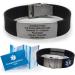 Sport Medical Alert Bracelet - Black. Pre-engraved "DIABETES TYPE 1 INSULIN PUMP". Save 30% - Close Out Pricing! - Buy Online on SooperMarket.com