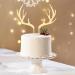 MAGICLULU 5pcs Antlers Happy Birthday Cake Topper Reindeer Antler Acrylic Cake Topper for Xmas Birthday Wedding Party Supplies Gloden - Buy Online on SooperMarket.com