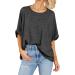Dark Grey Oversized Women's Summer Tee - Casual Loose Fit Short Sleeve T-Shirt - Buy Online on SooperMarket.com