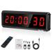 Seesii LED Gym Timer, Ultra-Clear Interval Timer with Remote, Countdown/Up Wall Clock with Buzzer, Connectable Bank Power Fitness Timer Stopwatch for Gym Home Garage 1.5 Inch Bight Red