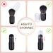 Retractable Kabuki Brush - Cute Capsule Travel Makeup Brush for Liquid Foundation & Powder - Perfect for Contour & Blush - Black - Buy Online on SooperMarket.com