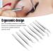8-Part Stainless Steel Eyelash Extension Tweezers Set - Fine Lace Silver Tweezers for Perfect Eyelash Application - Buy Online on SooperMarket.com