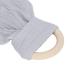 Baby Teething Wooden Ring - Bunny Ears Design Bite-Resistant Cotton Gauze Soothing Teether for Babies (Gray) | International Shipping - Buy Online on SooperMarket.com