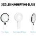 30X Handheld Magnifying Glass with Light - Ideal for Seniors, Reading, Coins, Stamps, Maps, Inspection - Illuminated Magnifier for Macular Degeneration - Buy Online on SooperMarket.com