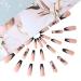 Brishow Pink Long Press-On Nails with Black Dragon French Design | 24-Piece Artificial Nails for Women & Girls - Buy Online on SooperMarket.com