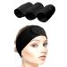 Queta hair band for make up cosmetic headband terry cloth adjustable hair protection band with velcro fastener 3pcs (black)