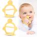 Vicloon Beißring Baby 2 pieces of bite ring baby silicone baby biting toys BPA-free dental aid and massage soft lion bite ring for babies from 3+ months-yellow 2PCs bite ring-yellow