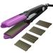 HCAH crepe iron for the hair crepe iron with 4 interchangeable plates crepe hair hair waves for fluffy hairstyle adjustable temperature purple