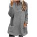 AMhomely Ladies Womens Soft Teddy Fleece Hooded Jumper Plus Size Double Fleece Casual Hoodies With Pocket V Neck Soft Fleece Hooded Sweatshirts Plain Pullover Tops Winter Lightweight Lounge Tops 01 Grey M