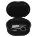 Healeved Retainer Case Plastic Case with Brush Chews Remover Tools for Home Office School Traveling Denture Cleaning Kit Black
