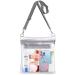 EASYFUN Clear Purse Bag Crossbody Bag with Front Pocket Stadium Approved Large for Adult Grey