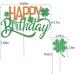 Qertesl St. Patrick's Day Happy Birthday Cake Topper Green shamrock cupcake decoration St. Patrick's Day Family Birthday Party Decorations Irish Party Supplies Decoration (green1) - Buy Online on SooperMarket.com