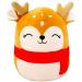 8" Cute Christmas Reindeer Soft Plush Toy Xmas Reindeer Plush Pillow Toy Squishy Cotton Plushies Doll Kawaii Plush Stuffed Animal Toys Gift for Kids Baby Tollders Boys Girls Christmas Home Decoration