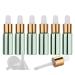 Tianzd 6 pieces 5 ml of empty chrome green drip bottle Pipette bottles with glass pipette 5ml glass bottle with a drip pipette with gold screw cap for perfume oils essential oils green 5 ml