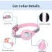 Kocnydey Leather Reflective AirTag Cat Collar Adjustable Anti-Wing Cat Collar with Bell for Small Dogs & Cats (Pink M 28-37cm) - Shop Now! - Buy Online on SooperMarket.com