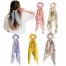 Aksod Ribbon Hair Scrunchies Printed Flower Boho Long Headband Ponytail Holders Floral Scarf Scrunchy Head Tie for Women and Girls (Pack of 5)