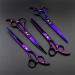 Purple Dragon Professional 7.0 inch 4PCS Pet Grooming Scissors Kit - Premium Japan Steel Straight & Curved Blades with Case - Dog Hair Cutting Shears Set in Electroplating Purple - Buy Online on SooperMarket.com