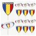 Romania Flag Rugby Ball Food & Cupcake Picks Toppers Party Decorations (14 Pack)