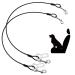 Bezavea 2 Pack Dog Chain Lead Cable Leash Chew Proof Steel Rope Cable Dog Car Harness Dog Car Seatbelt Pet Vehicle Harnesses with Double Clips and Latch Attachment (60cm)