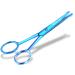 Beard scissors BLUE TITANIUM Moustache scissors Nose hair scissors with micro serration