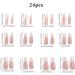 Press On Nails 10 Sheets Color Long Press On Nails With White Edge 12 Size Full Cover Stick On Nails Simple Style False Nails For Women Girls Nail Art Style3 - Buy Online on SooperMarket.com
