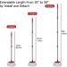 Qulable Spin Mop Replacement Handle - Adjustable 4-Section Stick for O-Cedar & EasyWring Mops - Red - Buy Online on SooperMarket.com