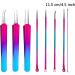 NUOMI 7 Pcs/Set Blackhead Remover Needles Stainless Steel Acne/Pimple/Comedone/Zits Fine Needles Extractor for Face Rose Forehead Cleaning Beauty Crafts with A Hard Shell Case Rainbow - Buy Online on SooperMarket.com