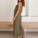 Women's Summer Two Piece Set - Sleeveless Crop Top and Capri Pants in Khaki - Size Medium - Buy Online on SooperMarket.com