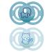 Mam Perfect Schnuller in a set of 2 for healthy dental and jaw development baby pacifier from sustainable & organic-renewable materials with pacifier box 6-16 months elephant / B r 6-16 / Silicone / Day elephant / B r