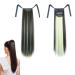 prinfantasy Ponytail Extension Wrap Around Ponytail Hair Extension for Women Long Straight High Heat Synthetic Clip in Hairpiece Green Brown Mix Ombre Hair Extension GBMW044 GBMW044 22 inch