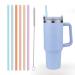 XANGNIER 6 Pack Multicolor Silicone Replacement Straws for Stanley 20 30 40 oz cup Reusable Long Straw with Cleaning Brush for Stanley Quencher Adventure Stanley Water Jug Stanley Cup Accessories silicone straws