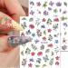 Watercolor Spring Nail Art Stickers - Pink Purple Floral Design for Acrylic Nails | DIY Nail Decorations for Women - Buy Online on SooperMarket.com