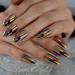 Punk Style Magic Gold Fake Nails - Long Metallic Mirror Almond Press On False Nails - Reusable DIY Nails Art Tips - iMABC L6301 - Buy Online on SooperMarket.com