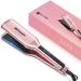 Bcway Professional Hair Straightener, 2.16'' Extra-Large Floating Titanium Flat Iron for Hair, 30s Instant Heating Straightening Iron with 5 Adjustable Temp, Anti-Static Hair Iron for All Hair Types Rose Gold