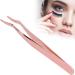 Professional Rose Gold Eyelash Extension Tweezers - Curved Stainless Steel for Mega Volume & Precise Application - Buy Online on SooperMarket.com