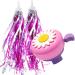 Kids Bike Bell and Streamers for Girls - 1 Pack Flower Bicycle Bell with 2 Pack Bike Streamers for Children's Bike Accessories B-Pink Purple
