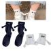 Funny Magnetic Suction 3D Doll Couple Socks Funny Couple Holding Hands Socks for Couple Novelty 3D Doll Couple Socks Funny Cute Show Off Socks for Women Men Black Whiite 1pair White-a