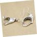 PACKOVE Sterling Silver Earrings 1 pair Earbobs Woman Earrings Girl Fashion Eardrop Mouth Shark for Silver Dress Dangler Night - Buy Online on SooperMarket.com