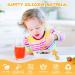 Vicloon Baby Fork and Spoon Set - 4Pcs Silicone Self Feeding Utensil for Easy Grip | Toddler Cutlery Kit for Infant & Children | First Led Training & Weaning Spoons - Apricot Yellow - Buy Online on SooperMarket.com