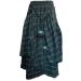 Sanahy Women's Plaid Print Retro A-Line Maxi Skirt - Green | Ankle-Length, Elastic Waist, Fringe Detail - Buy Online on SooperMarket.com