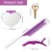 17-Piece Coldairsoap Hair Parting Tools Set with Ring Combs and Clips - Purple - Buy Online on SooperMarket.com